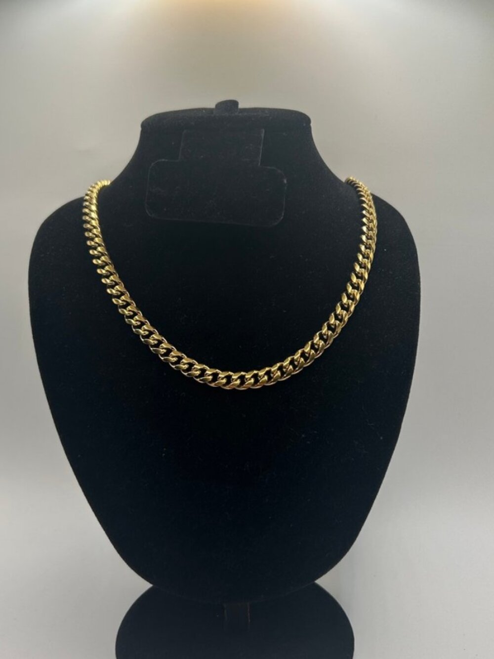 Miami Cuban Link Chain 7mm 20 Inch Real Gold Stainless Steel Plated Solid Mens